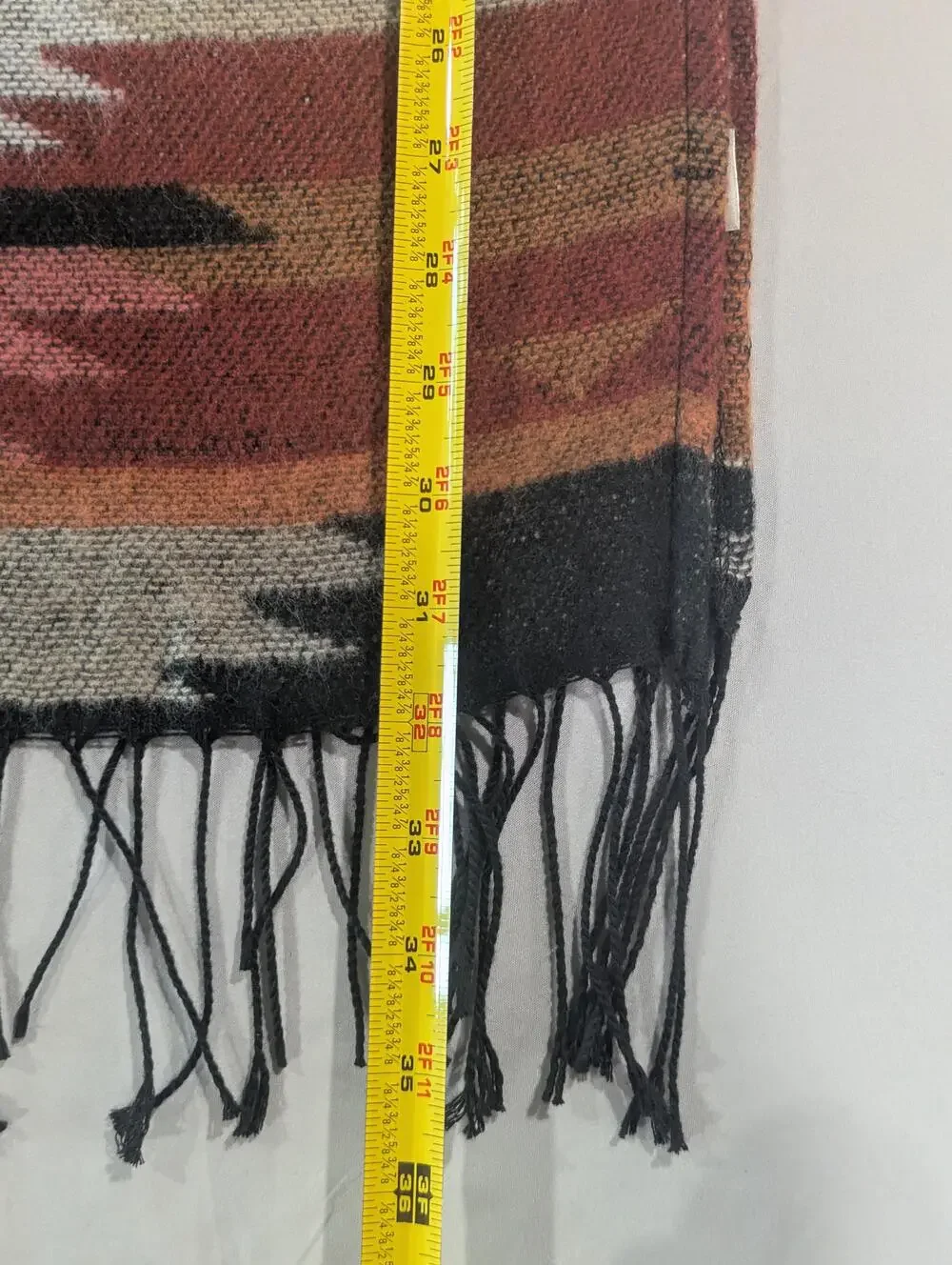 Maurices Shawl Wrap Womens One Size Brown Aztec Southwestern Fringe Tassel Knit